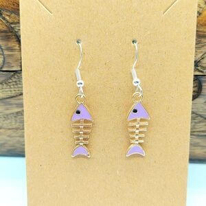 Purple Fishbone Earrings